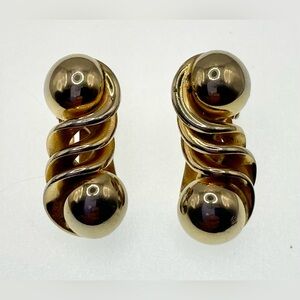 3 for $30 Vintage Signed Marvella Gold Tone Clip On Earrings